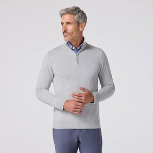 Mizzen+Main Light Gray heritage Quarter-Zip